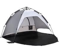 Tente de plage Mullsjö montage instantané 215 x 135 x 140 cm gris foncé gris clair [pro.tec]