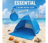 Tente de plage pare-soleil avec sac de rangement, convient pour la plage, le camping, la pêche, le pique-nique, les activités familiales en plein air, facile à installer, imperméable et résistante aux