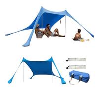 Tente De Plage,Plage Pliable Abri Solaire Portable UPF50+, Auvent Plage Coupe-Vent, Plage Familiale Avec Poteaux De Stabilité Et Sac De Rangement Pour La Plage, Le Camping Et L'extérieur,210×150×170cm