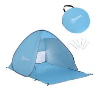 Tente de plage pliable pop-up automatique Outsunny - Protection UV - Fenêtre arrière - Grand tapis de sol
