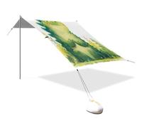 Tente de plage pliable verte avec protection UPF50+, grand pare-soleil avec pelle à sable, sacs de sable pour jardin et camping