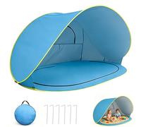 Tente de plage pop-up pour bébé, protection UV 50, tente de plage pop-up pour enfants, bébés, tout-petits, tente de plage avec housse de transport et piquets - Protection solaire - Tente de plage