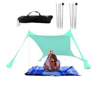 Tente De Plage Portable - Auvent en Tissu, Pare-Soleil Léger Et Facile À Installer, Ancres pour Sacs De Sable | Tnte De Protection UV, Abri Extérieur, Tent De Vacances en Famille Résistante Au