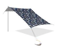 Tente de plage portable pour camping, abris solaires UPF 50+ protection UV, motif ancre de chat