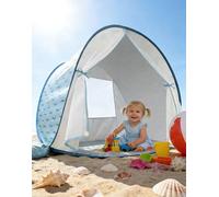 Tente de Plage pour bébé, modèle amélioré 2026, abri-Soleil Pop up Protection UV UPF 50+ avec moustiquaire, Portable pour extérieur, Essentiel d’été pour Nourrissons et Tout-Petits (Bleu)