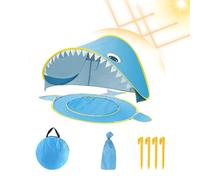 Tente de plage pour enfants, tente d'extérieur pour enfants, tente de jeu de camping de dessin animé, maison de jeu pliable avec petite piscine intégrée, protection UV, imperméable, bébé extérieur