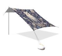Tente de plage rétro en forme de hibou violet foncé Protection UPF50+ Grand abri solaire avec sac de transport pour camping, pêche, divertissement dans le jardin ou pique-niques
