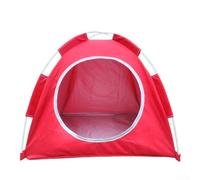 Tente de randonnée légère et lavable pour animal domestique avec structure robuste à quatre coins (rouge)