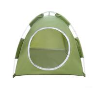 Tente de randonnée légère et lavable pour animal domestique avec structure robuste à quatre coins (vert foncé)