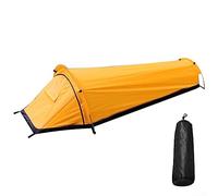 Tente de randonnée ultralégère pour une personne, abri de camping compact de 690 g avec sol Oxford 210D, ventilation en maille respirante, coupe-vent et imperméable - Vert armée/jaune (jaune)