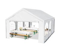 Tente de réception 3x6 m, Toile de Haute qualité PE 450 N Blanc Construction en Acier galvanisé avec raccordement par vissage