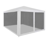 Vidaxl Tente De Réception Avec 4 Parois Latérales En Maille 2x2m Blanc Blanc
