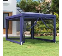Vidaxl Tente De Fête Avec 6 Parois Latérales En Maille Bleu 3x6 M Pehd