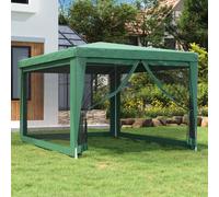 vidaXL Tente de Fête avec 4 Parois Latérales en Maille Belvédère Chapiteau Pavillon Tonnelle Tente de Réception Jardin Terrasse Vert 2.5x2.5 m