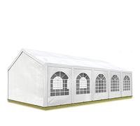 Tente de réception 4x10 m, Toile de Haute qualité PE 450 N Blanc Construction en Acier galvanisé avec raccordement par vissage