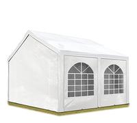 Tente de réception 4x5 m, Toile de Haute qualité PE 450 N Blanc Construction en Acier galvanisé avec raccordement par vissage