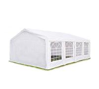 Tente de réception 5x8 m, Toile de Haute qualité PE 450 N Blanc Construction en Acier galvanisé avec raccordement par vissage