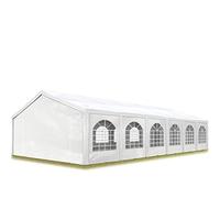 Tente de réception 6x12 m, Toile de Haute qualité PE 450 N Blanc Construction en Acier galvanisé avec raccordement par vissage