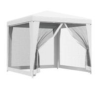 Tente de réception - Blanc - 2,5x2,5 m - 4 parois latérales en maille - Résistante aux UV - Facile à monter