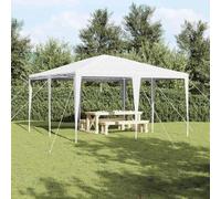 Tente de réception, blanche, 400 x 400 x 266 cm, en polyéthylène résistant aux UV et cadre en acier stable, pliable, pour jardin, terrasse, événements en extérieur