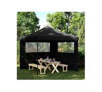 Tente de réception - VIDAXL - Pliable - 2 parois latérales - Imperméable - Noir