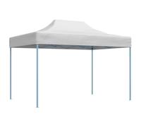 Tente de Réception Pliable, 3x4 m en Acier Blanc, Chapiteau de Jardin Exterieur avec Toit Oxford 600D, Résistant aux UV et Eau, pour Marchés, Mariages, Festivals, Blanc, 400x300x235 cm