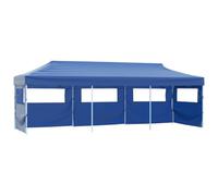 Tente de réception Pliable 3x9 m Bleu avec 5 parois latérales en Polyester Oxford 600D, Structure Acier, abri extérieur pour Jardin, Camping, terrasse, Protection UV et Pluie