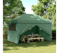 Tente de Réception Pliable, 4 Panneaux Latéraux, Toit Oxford Imperméable, Structure Acier, Chapiteau de Jardin Exterieur, pour Fêtes, Mariages, Événements, Vert, 440 x 292 x 315 cm
