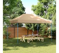 Tente de Réception Pliable, 440x292x315 cm, Toit en Tissu Oxford Résistant, Structure en Acier Thermolaqué, Tente de Reception pour Mariages, Fêtes, Jardin, Couleur Beige et Bleu