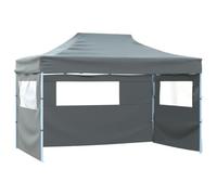 Tente de réception pliable avec 3 parois 3x4 m Acier Anthracite