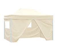 Vidaxl Tente De Réception Pliable Avec 4 Parois 3x4 M Acier Crème