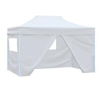 Tente de Réception Pliable avec 4 Parois 280x410x315 cm Acier Blanc vidaXL