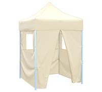 Vidaxl Tente De Réception Pliable Avec 4 Parois 2x2 M Acier Crème Blanc