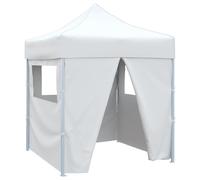 Vidaxl Tente De Réception Pliable Avec 4 Parois 2x2 M Acier Blanc Blanc