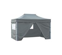 Vidaxl Tente De Réception Pliable Avec 4 Parois 3x4 M Acier Anthracite