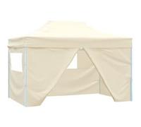 Tente de réception pliable avec 4 parois 3x4 m Acier Crème Crème G