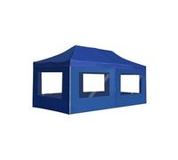 Tente de réception pliable avec parois Aluminium 6 x 3 m Bleu