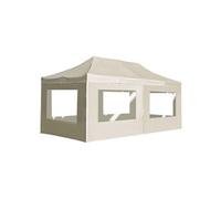 Tente de réception pliable avec parois Aluminium 6 x 3 m Crème