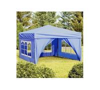 Vidaxl Tente De Réception Pliable Avec Parois Bleu 3x3 M Bleu