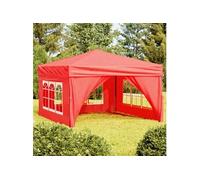 Partytent inklapbaar met zijwanden 3x3 m rood93527
