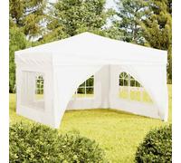 Vidaxl Tente De Réception Pliable Avec Parois Blanc 2x2 M Blanc