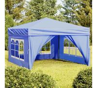 Vidaxl Tente De Réception Pliable Avec Parois Bleu 3x3 M Bleu