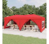 Vidaxl Tente De Réception Pliable Avec Parois Rouge 3x3 M Rouge
