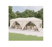 Tente de réception pliable avec parois Crème 3x6 m