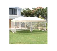 Tente de réception pliable avec parois Crème 3x6 m