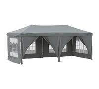 Tente de Réception Pliable avec Parois Latérales, Auvent Rétractable pour Jardin, Terrasse, Pelouse, Protection UV, 580x292x245 cm Anthracite Tissu Oxford