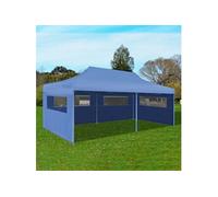 Tente de réception pliable bleue 3 x 6 m