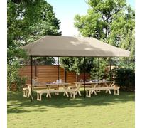 Tente de Réception Pliable, Chapiteau d'Extérieur en Tissu Oxford 300D, Tonnelle Pliante Pop-Up, Structure Acier Thermolaqué, pour Jardin, Terrasse, Événements, Couleur Taupe, 580 x 292 x 315 cm