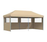 Tente de réception Pliable escamotable avec 3 parois latérales en Tissu Oxford Polyester et Cadre Acier Enduit de Poudre, idéale pour Jardin terrasse Camping extérieur
