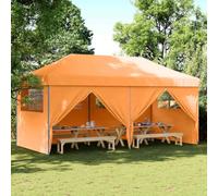 Tente de réception Pliable escamotable avec 4 parois latérales en Tissu Oxford Polyester avec Cadre Acier Enduit, idéal pour Jardin terrasse Camping extérieur et Protection Soleil Pluie UV
